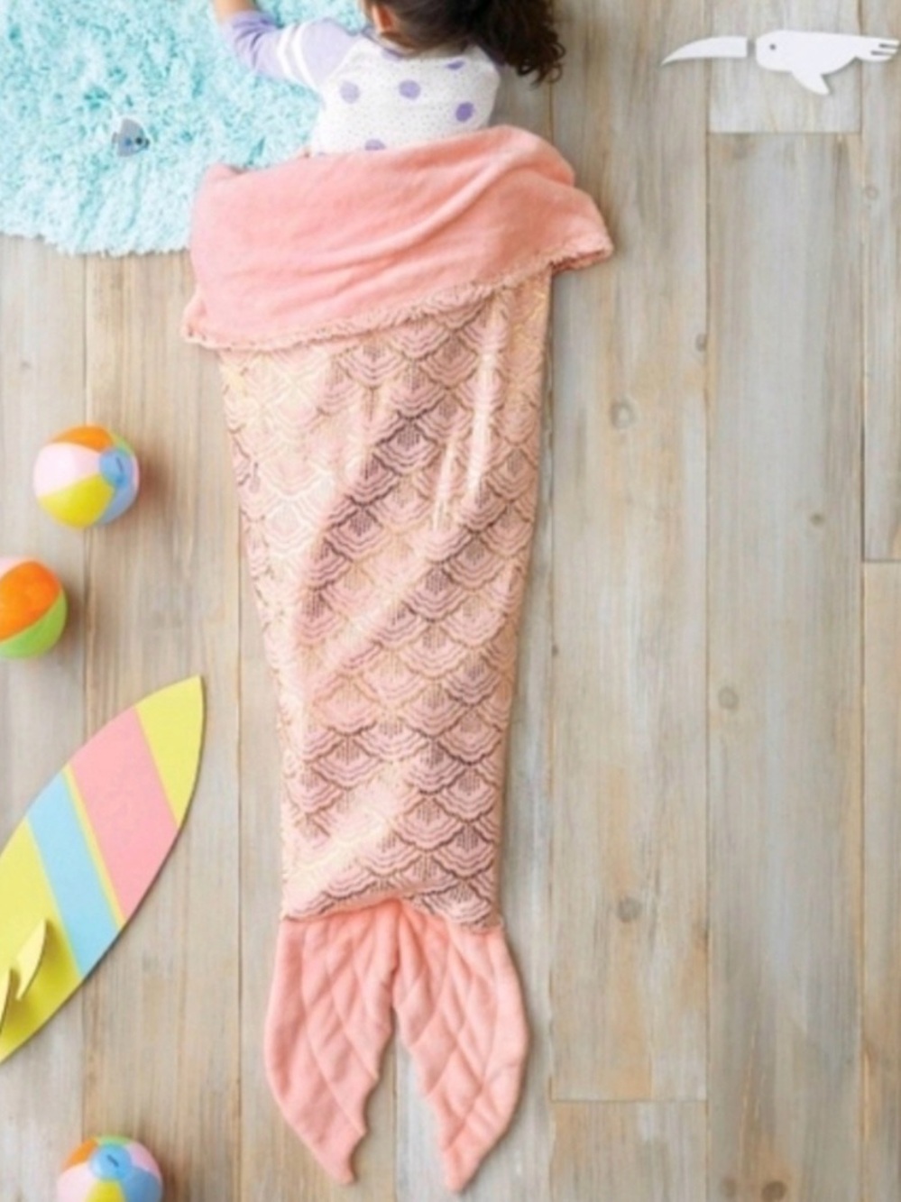 Pillowfort Pink Mermaid Tail Blanket